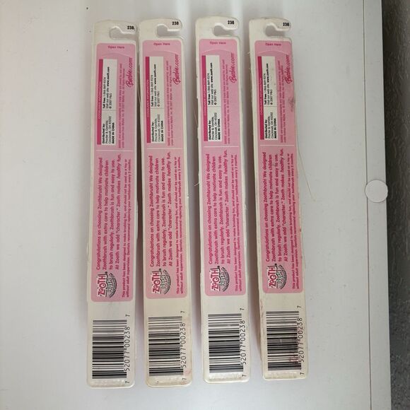 (4) BARBIE Child's Toothbrush SOFT Zoothbrush #238 (Barbie ZOOTH Toothbrush) P&G - Picture 2 of 2